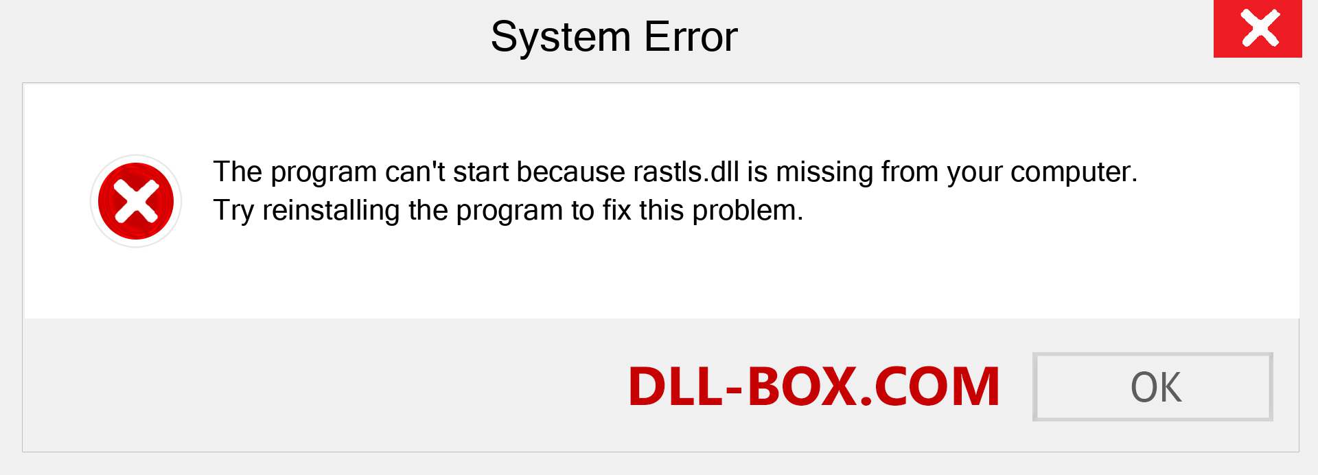  rastls.dll file is missing?. Download for Windows 7, 8, 10 - Fix  rastls dll Missing Error on Windows, photos, images